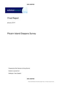 UNCLASSIFIED  Final Report January[removed]Pitcairn Island Diaspora Survey