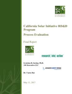 California Solar Initiative RD&D Program Process Evaluation May 1, 2015  Final Report