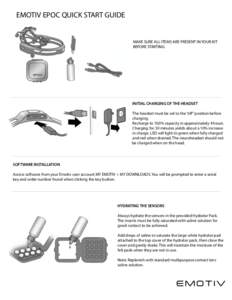 EMOTIV EPOC QUICK START GUIDE ! MAKE SURE ALL ITEMS ARE PRESENT IN YOUR KIT BEFORE STARTING  !