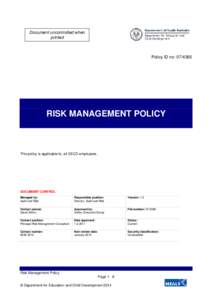 DECD Risk Management Policy Template