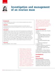 CLINICAL  Melissa Yeoh Investigation and management of an ovarian mass