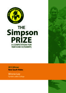 THE  Simpson PRIZE A COMPETITION FOR YEAR 9 AND 10 STUDENTS