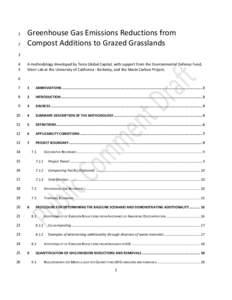 1 2 Greenhouse Gas Emissions Reductions from Compost Additions to Grazed Grasslands