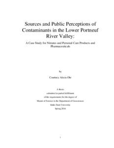 Sources and Public Perceptions of Contaminants in the Lower Portneuf River Valley: A Case Study for Nitrates and Personal Care Products and Pharmaceuticals
