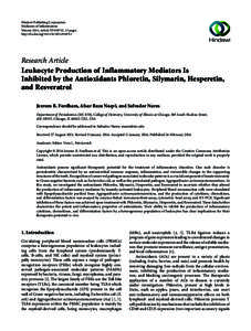 Hindawi Publishing Corporation Mediators of Inﬂammation Volume 2014, Article ID[removed], 11 pages http://dx.doi.org[removed][removed]Research Article