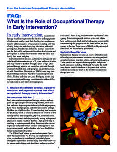 Microsoft PowerPoint - Role of OT With Infants, Toddlers, and Families in Early Intervention