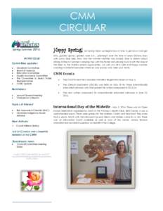 CMM CIRCULAR Spring/Summer 2016 IN THIS ISSUE Committee updates 