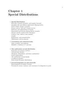 1  Chapter 1 Special Distributions 1. Special Distributions Bernoulli, binomial, geometric, and negative binomial
