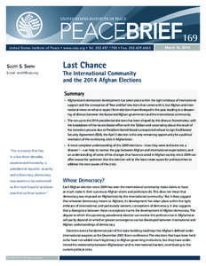 UNITED STATES INSTITUTE OF PEACE  PEACEBRIEF169 United States Institute of Peace • www.usip.org • Tel[removed] • Fax[removed]Scott S. Smith