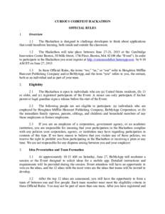 CURIOUS CODEFEST HACKATHON OFFICIAL RULES 1. Overview