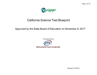 California Science Test Blueprint - CAASPP (CA Dept of Education)