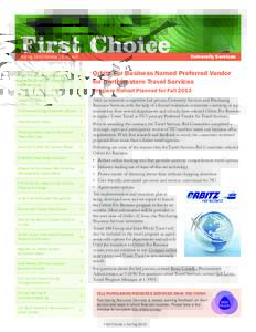 University Services  Spring 2013 Volume 13, Issue 2 Orbitz For Business Named Preferred Vendor for Northwestern