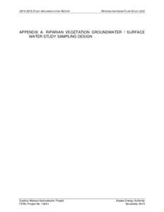 STUDY IMPLEMENTATION REPORT  RIPARIAN INSTREAM FLOW STUDYAPPENDIX A: RIPARIAN VEGETATION GROUNDWATER / SURFACE WATER STUDY SAMPLING DESIGN