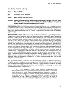 Item 5c: SCE Mitigation  Los Cerritos Wetlands Authority Date:  May 14, 2014