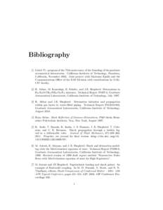 Bibliography [1] Galcit 75 - program of the 75th anniversary of the founding of the graduate aeronautical laboratories. California Institute of Technology, Pasadena, California, NovemberJoint project with Marionne