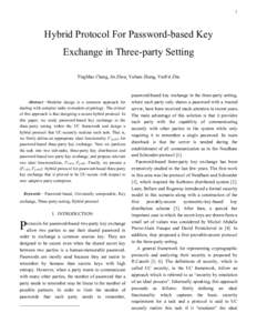 Microsoft Word - Design of hybrid protocol-in password-based three-party key exchange settting.doc