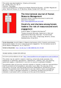 This article was downloaded by: [Erasmus University] On: 28 May 2013, At: 06:44 Publisher: Routledge Informa Ltd Registered in England and Wales Registered Number: Registered office: Mortimer House, 37-41 Mortime