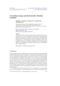 Correlation entropy and the Kosterlitz--Thouless transition
