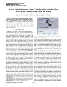 System identification and linear time-invariant modeling of an insect-sized flapping-wing micro air vehicle