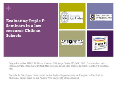 + Evaluating Triple P Seminars in a low resource Chilean Schools