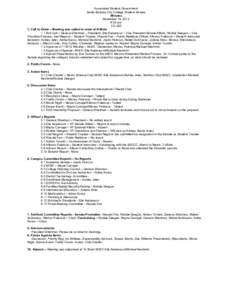 Associated Student Government Santa Barbara City College Student Senate Minutes November 16, 2012 9:00 am CC-223