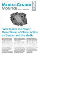 A bi-annual p ublication from the World Association for Christian Communication  Media&Gender Monitor Issue No. 17 October 2005