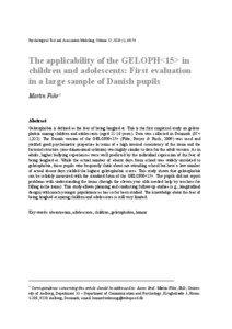 Psychological Test and Assessment Modeling, Volume 52, [removed]), [removed]The applicability of the GELOPH<15> in