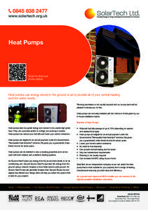 www.solartech.org.uk Heat Pumps  Scan to find out