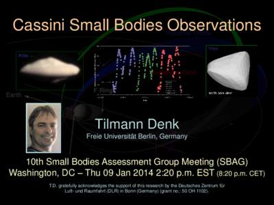 Cassini Small Bodies Observations Ymir Atlas Tilmann Denk Freie Universität Berlin, Germany