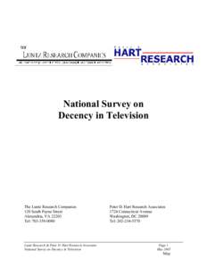 National Survey on Decency in Television The Luntz Research Companies 120 South Payne Street Alexandria, VA 22203