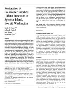 Restoration of Freshwater Intertidal Habitat Functions at Spencer Island, Everett, Washington Curtis D. Tanner1,5