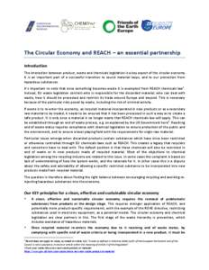 Position paper on Circular Economy and REACH