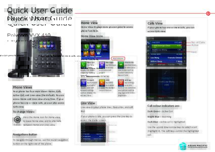 Quick User Guide Polycom VVX 410 Home View  Calls View