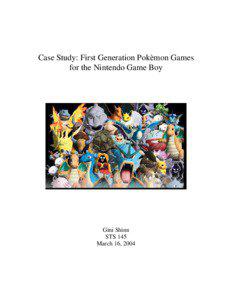 Case Study: First Generation Pokmon Games for the Nintendo GameBoy