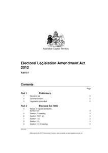 Electoral Legislation Amendment Act 2012