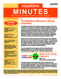 Mealtime Minutes Newsletter April 2010
