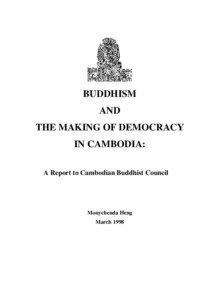 BUDDHISM AND THE MAKING OF DEMOCRACY