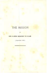THE MISSION OF SIR JAMES BROOKE TO SIAM. ( September 1850)