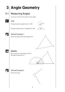 MEP Pupil Text 3  3 Angle Geometry 3.1 Measuring Angles A protractor can be used to measure or draw angles.