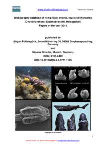 Database of bibliography of living/fossil sharks and rays (Chondrichtyes: Selachii)