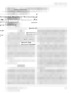 Research in Human Ecology  Recognizing Overshoot: Succession of an Ecological Framework Jessica Schultz1 Department of Sociology