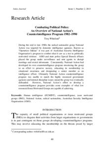 Salus Journal  Issue 1, Number 2, 2013 Research Article Combating Political Police:
