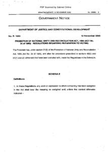 PDF Scanned by Sabinet Online  GOVERNMENT NOTICE DEPARTMENT OF JUSTICE AND CONSTITUTIONAL DEVELOPMENT 12 November 2003