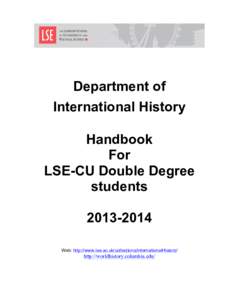 Department of International History Handbook For LSE-CU Double Degree students