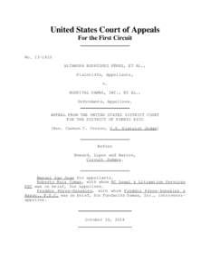 United States Court of Appeals For the First Circuit No[removed]ALTAMIRA RODRÍGUEZ PÉREZ, ET AL., Plaintiffs, Appellants, v.