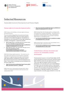 Selected Resources. Sustainable Economic Development and Human Rights