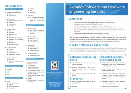 Tools Capability  Avionics Software and Hardware Engineering Services  ¢ DSP-OS