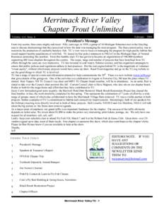Merrimack River Valley Chapter Trout Unlimited Volume xvii Issue 6 February 2009