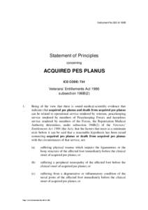 Instrument No.302 of[removed]Statement of Principles concerning  ACQUIRED PES PLANUS