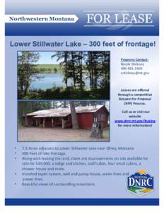 Northwestern Montana  Lower Stillwater Lake – 300 feet of frontage! Property Contact: Nicole Stickney[removed]
